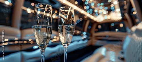 Empty champagne glasses ins...
