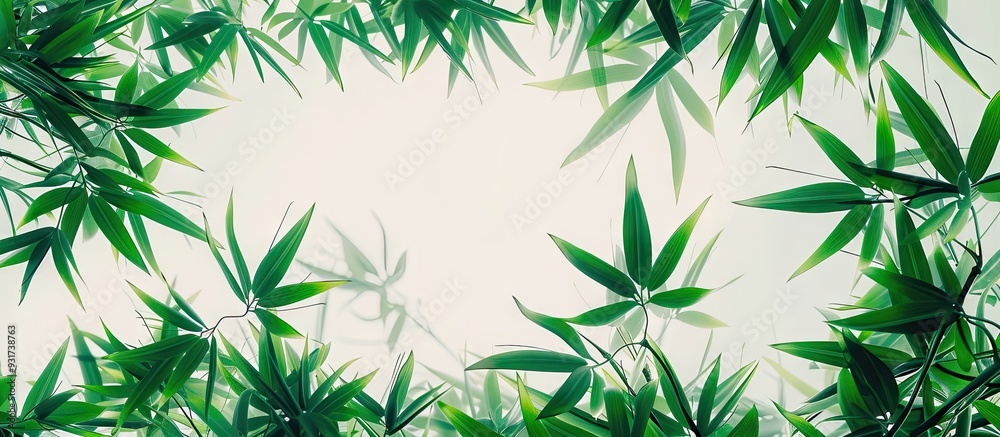 custom made wallpaper toronto digitalBamboo leaves set against a white background. with copy space image. Place for adding text or design