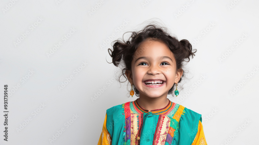 happy indian girl laughing on white background happy indian girl laughing on white background