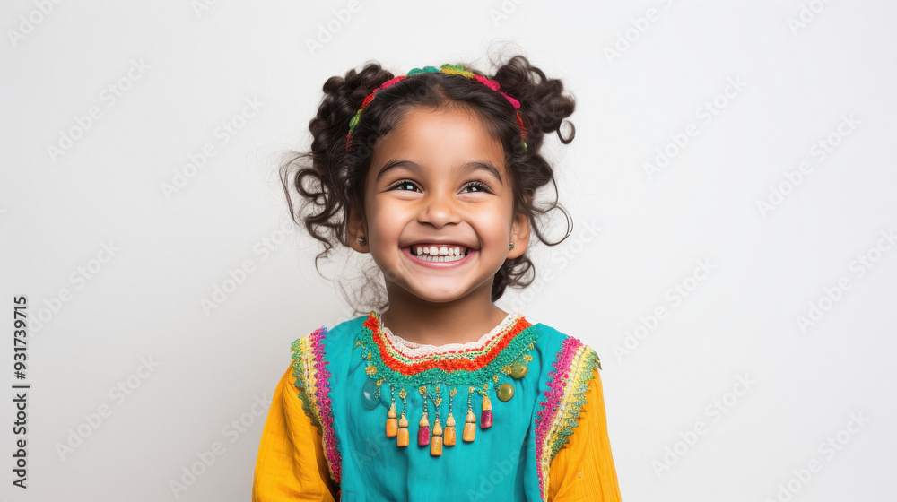 happy indian girl laughing on white background happy indian girl laughing on white background