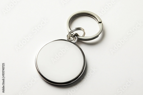  white blank round key chain mockup