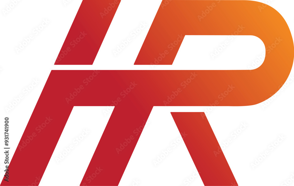 Fototapeta premium Creative HR logo design. RH logo vectors. Letters HR logo design orange color. Simple RH or HR logo design. Abstract HR / RH logo vectors. RH monogram design. HR Modern Unique design. H logo design. R