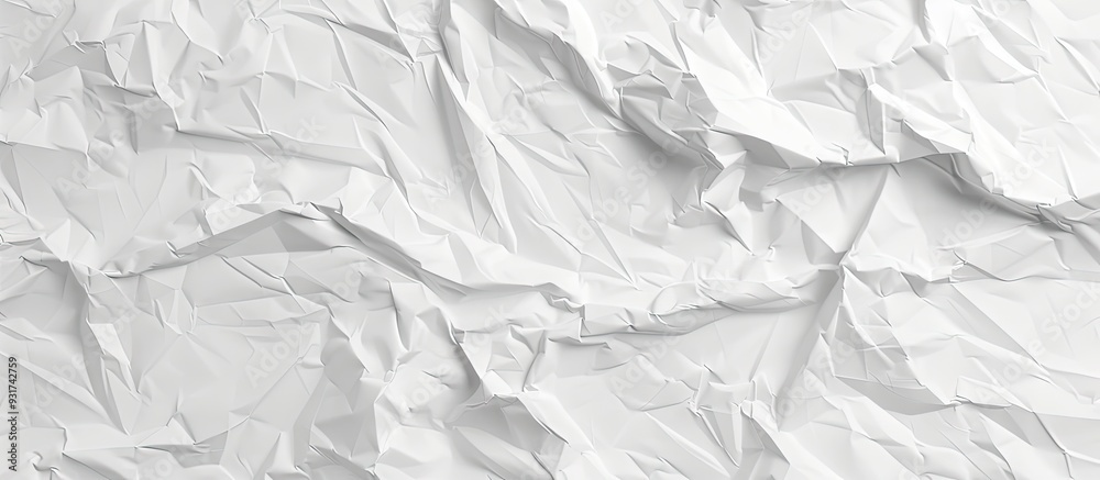 Fototapeta premium white wrinkled crumpled paper background grunge texture backdrop. with copy space image. Place for adding text or design