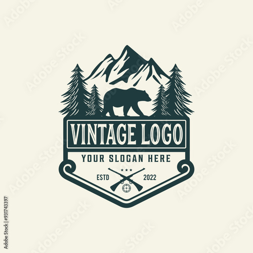 Adventure retro vintage logo design and premium vector illustration.