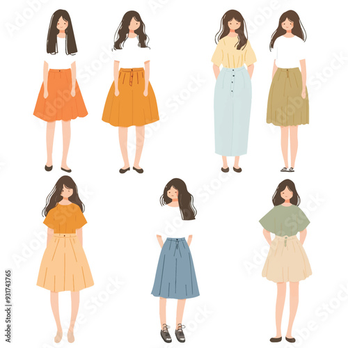 Vector Girl Going simple and minim
