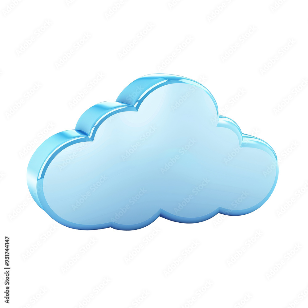 Modern Cloud Computing Icon in Clipart Style on White Background Modern Cloud Computing Icon in Clipart Style on White Background