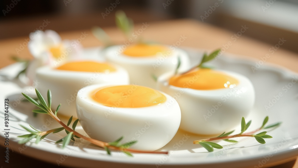 Soft Boiled Eggs with Greenery Soft Boiled Eggs with Greenery