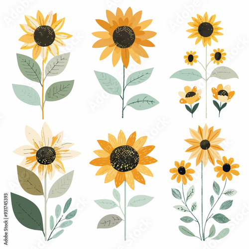 Vector Sunflower simple and minima