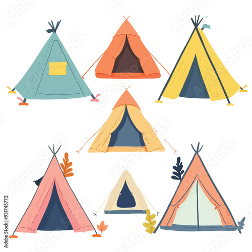 Vector Camping Tent simple and min