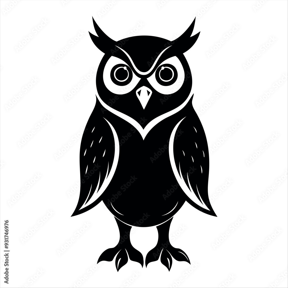 OWL bird black silhouette Isolated on a white background, owl bird set vector illustration OWL bird black silhouette Isolated on a white background, owl bird set vector illustration