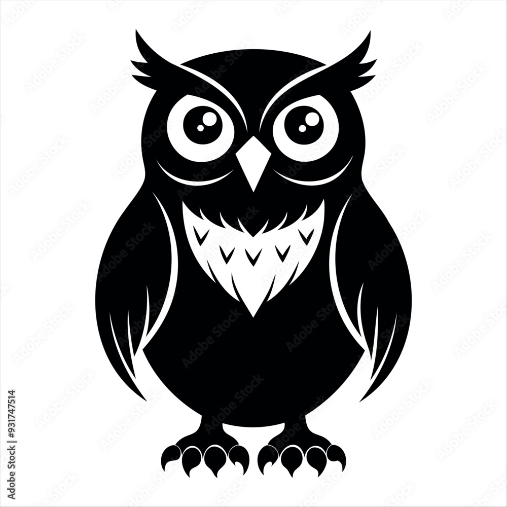 OWL bird black silhouette Isolated on a white background, owl bird set vector illustration OWL bird black silhouette Isolated on a white background, owl bird set vector illustration