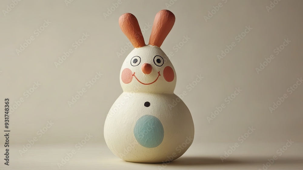 An art toy with a whimsical expression, placed alone in the center of a neutral background, showcasing its playful character. An art toy with a whimsical expression, placed alone in the center of a neutral background, showcasing its playful character.