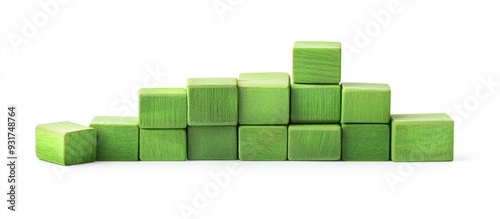 Green wooden blocks and bui...