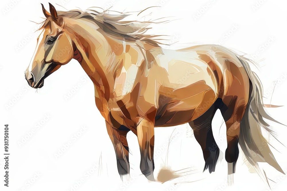 Obraz premium the AI Image Generator, horse gracefully galloping against
