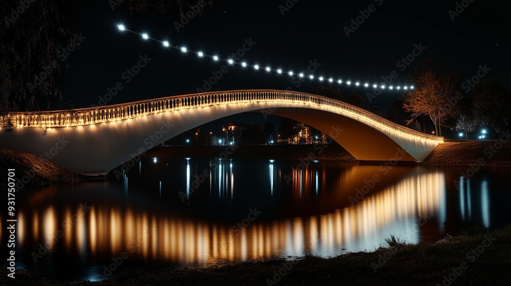 Naklejka premium bridge at night