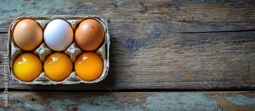 Raw chicken egg yolks and d...