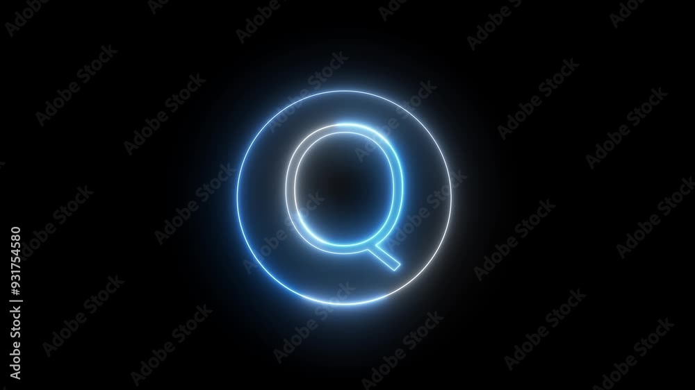 Animated Glowing Neon Alphabet Symbol. Bright Neon Light Letter, Font, Character Icon. Seamless Looping Animation on Black Background. Animated Glowing Neon Alphabet Symbol. Bright Neon Light Letter, Font, Character Icon. Seamless Looping Animation on Black Background.