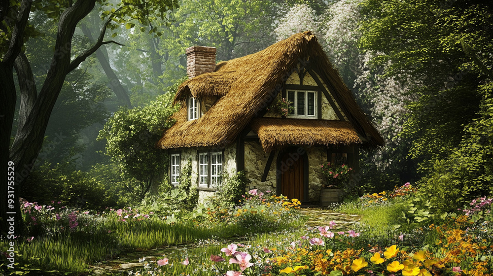 Old beautiful English country house in the woods. Old beautiful English country house in the woods.
