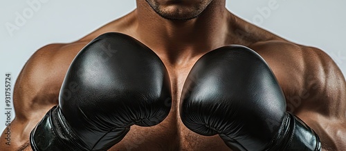 Close up of a boxer wearing...
