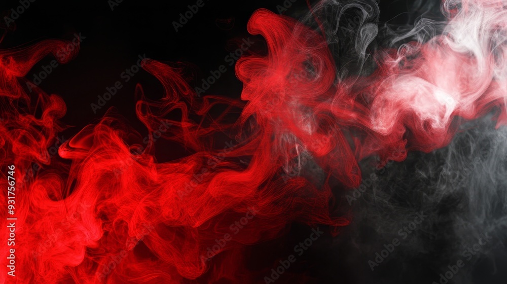 Fiery Elegance - Vibrant Red and Black Smoke on White Background Ultra HD Wallpaper 8K. Fiery Elegance - Vibrant Red and Black Smoke on White Background Ultra HD Wallpaper 8K.