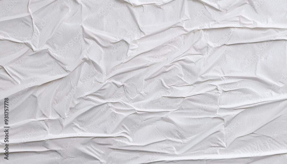 Fototapeta premium Close up white folded paper poster texture background design