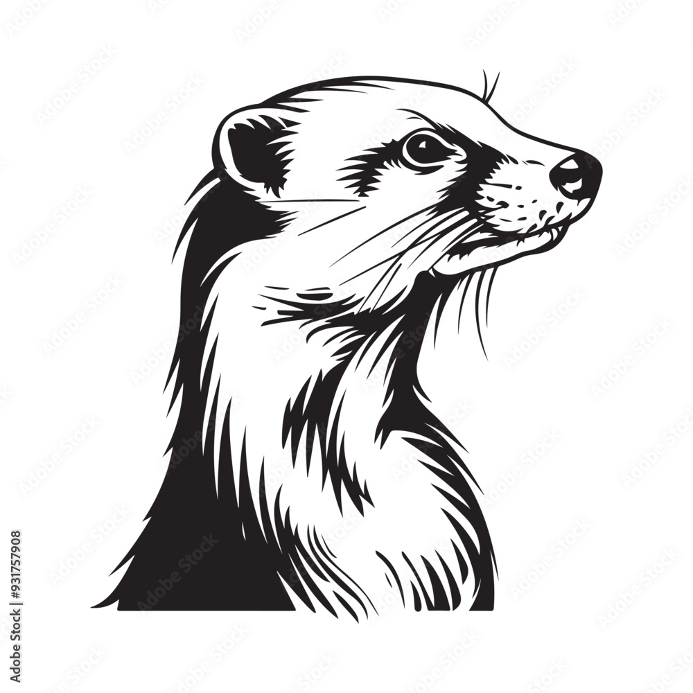 Mongoose Silhouette Vector Images. Funny Cute Animal Mongoose Isolated On White Background Mongoose Silhouette Vector Images. Funny Cute Animal Mongoose Isolated On White Background