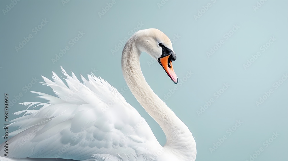 Swan's elegant neck curved into a perfect S shape minimalist art media by magazine Swan's elegant neck curved into a perfect S shape minimalist art media by magazine