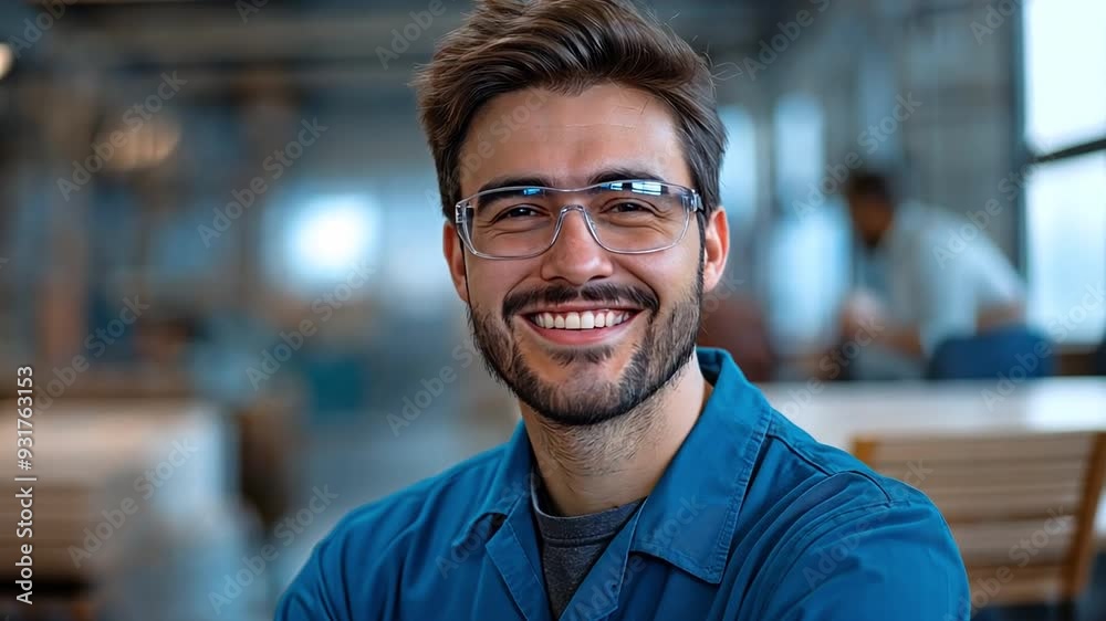 A skilled craftsman smiles confidently in his workshop, surrounded by woodworking tools and materials. A skilled craftsman smiles confidently in his workshop, surrounded by woodworking tools and materials.