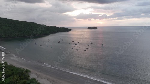 Aerial View of Playa Panama and Bahia Culebra in Guanacaste, Costa Rica