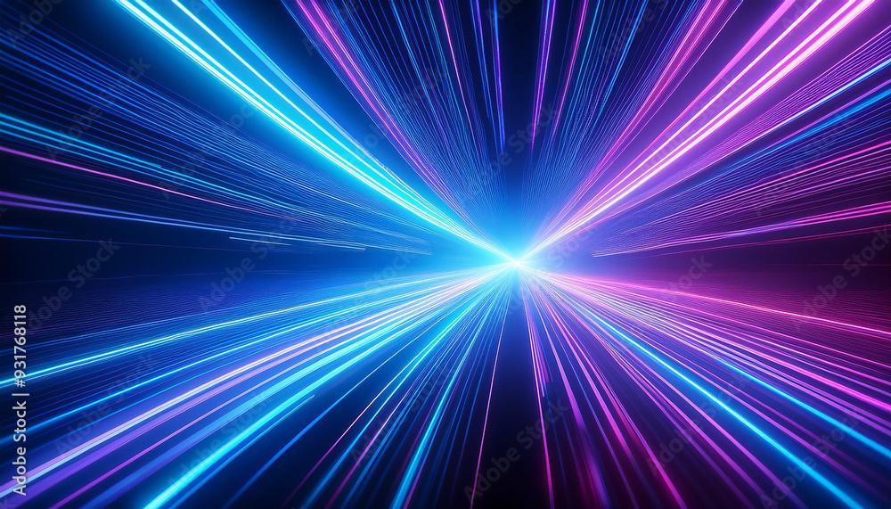 Captivating Blue and Purple Neon Light Rays Forming Abstract Digital Background Captivating Blue and Purple Neon Light Rays Forming Abstract Digital Background
