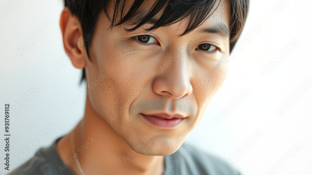 Fototapeta premium Close-up portrait of a young man with a subtle smile