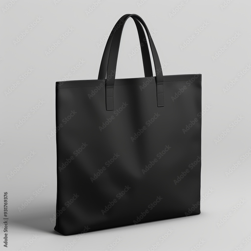 Black Tote Bag Mockup on White Background Black Tote Bag Mockup on White Background