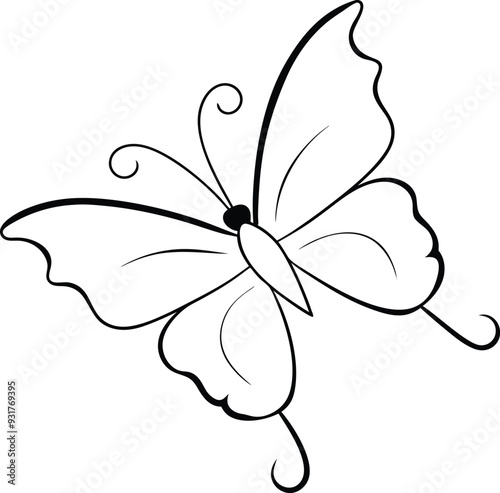 Vibrant butterfly coloring page with detailed black-and-white graphics. Ideal for children to explore their artistic side.
