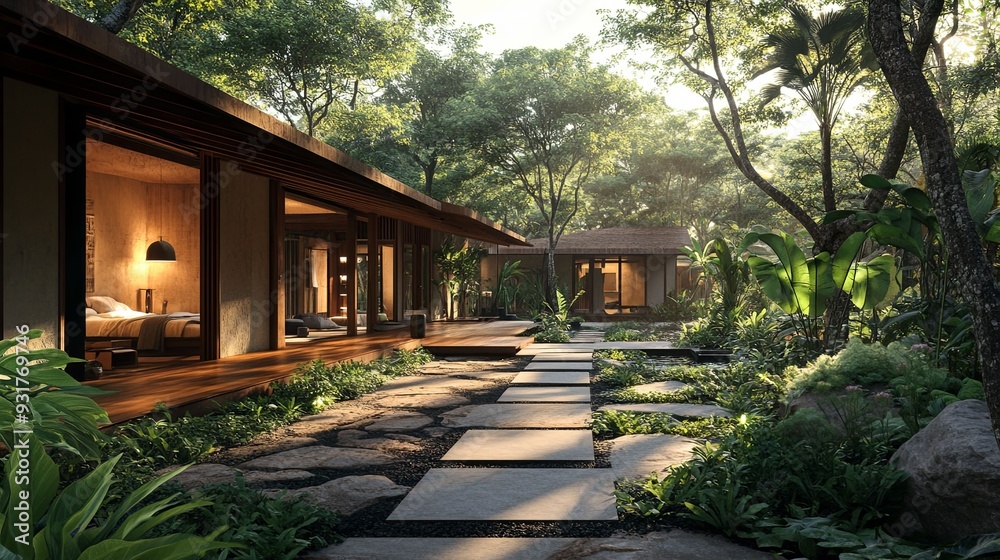 Serene Escape at Nature's Sanctuary. Tranquil wellness retreat Serene Escape at Nature's Sanctuary. Tranquil wellness retreat