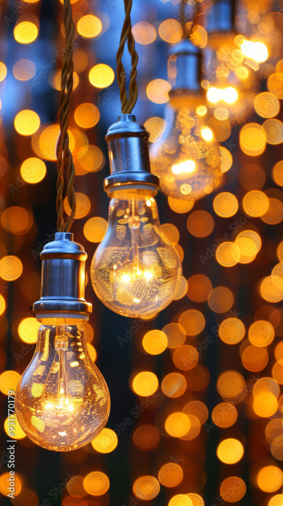 Electric retro llamas hanging. Festive warm glowing string lights in a cozy bokeh effect on a dark background. Ideal for Christmas, holiday decor, and celebration themes Electric retro llamas hanging. Festive warm glowing string lights in a cozy bokeh effect on a dark background. Ideal for Christmas, holiday decor, and celebration themes