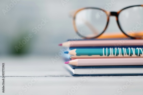 Obraz na płótnie Feature a student unpacking their new school supplies at their desk selective focus, fresh start, vibrant, Overlay, desk backdrop w salonie