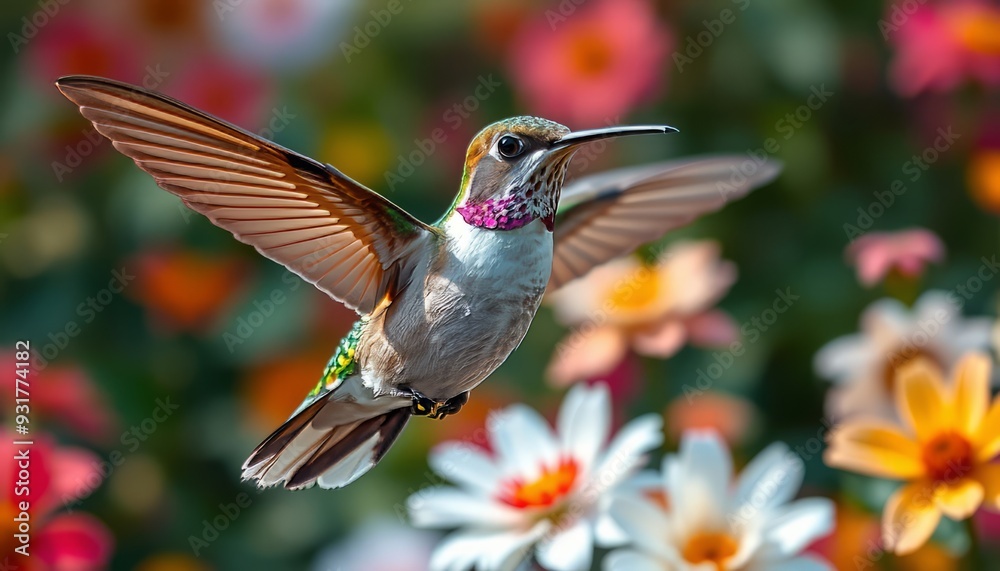 Fototapeta premium Hummingbird in Flight - Ultra-Detailed Photorealistic