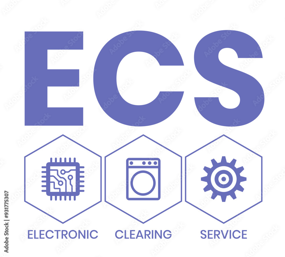 ECS - Electronic Clearing Service acronym, business concept background ECS - Electronic Clearing Service acronym, business concept background
