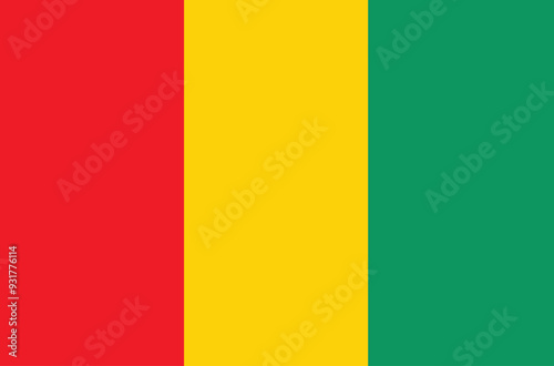 National flag of Guinea. Guinea flag. Vector illustration. 