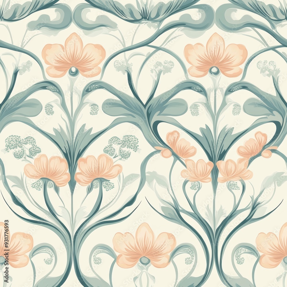 Art Nouveau Floral Seamless Pattern Art Nouveau Floral Seamless Pattern