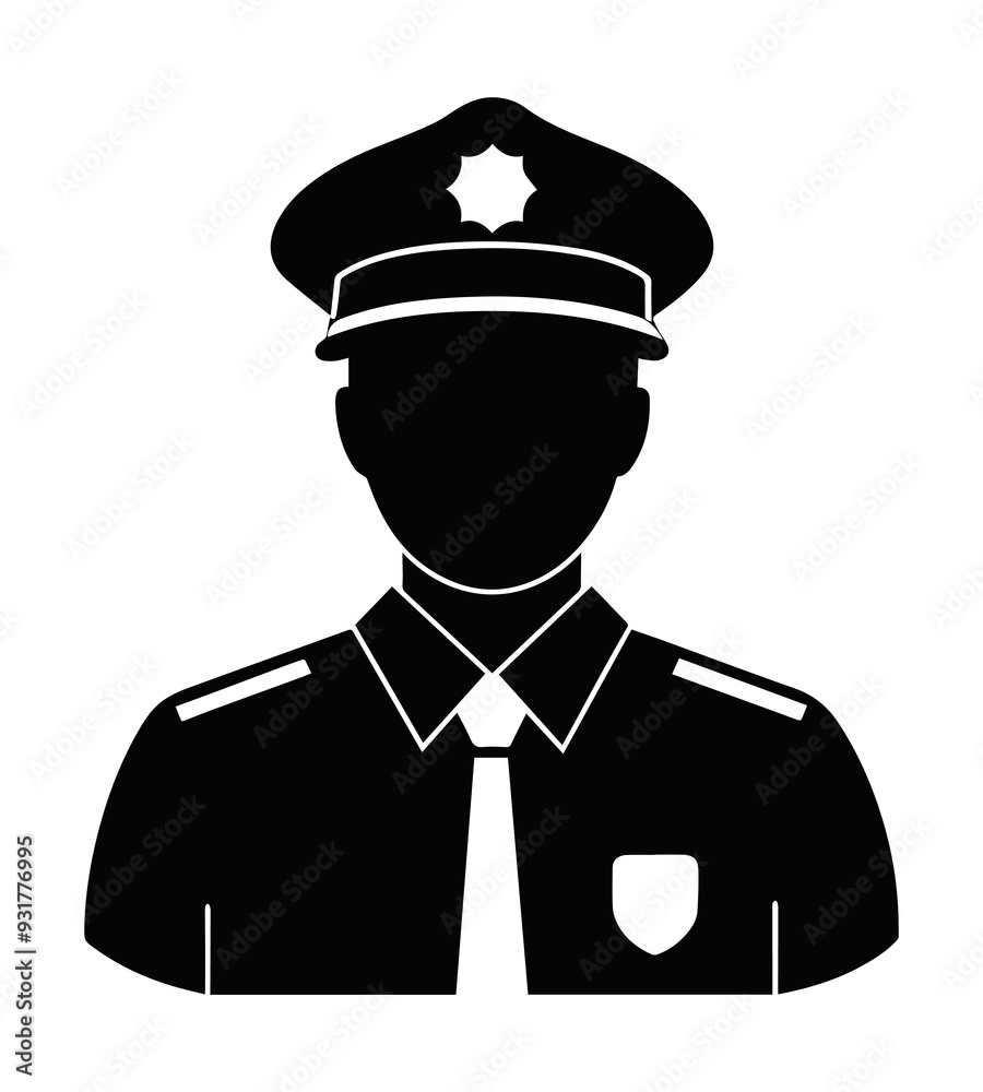 police officer silhouette vector illustration police officer silhouette vector illustration