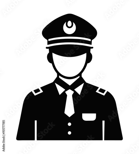police officer silhouette vector illustration