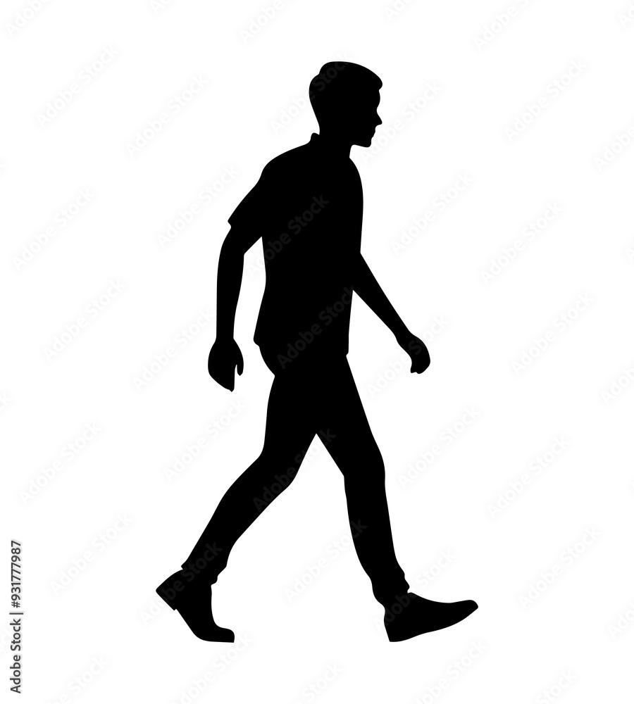 Vector silhouettes of a men walking Vector silhouettes of a men walking