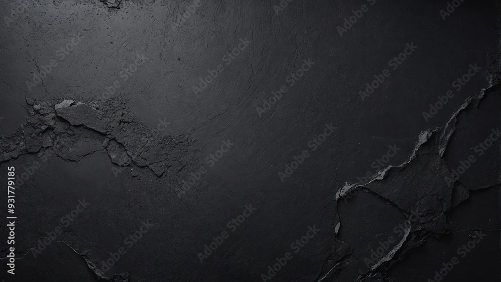 Black cement surface with dark, gloomy texture.