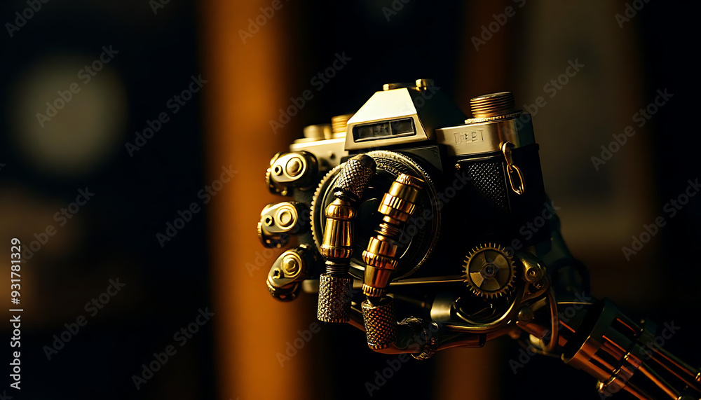 Fototapeta premium AI hand holding a camera