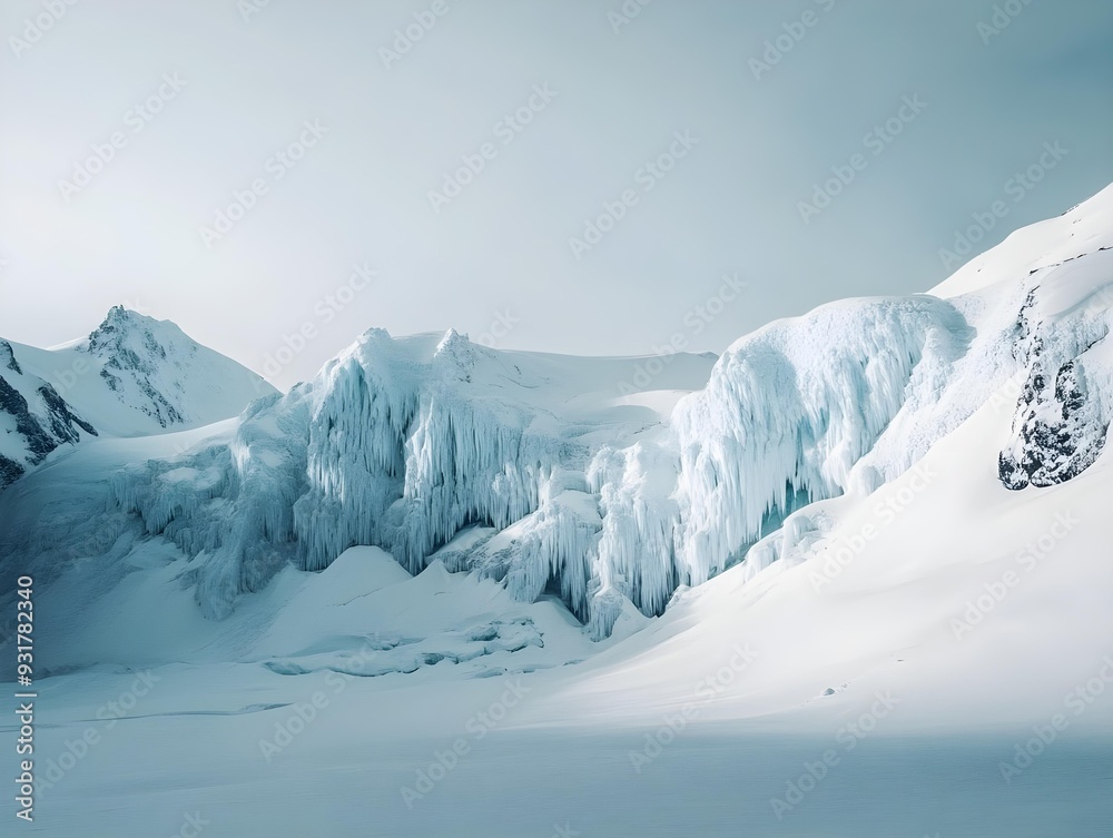 Naklejka premium snow covered mountains in winter