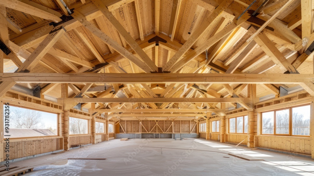 Fototapeta premium Wooden Beam Construction