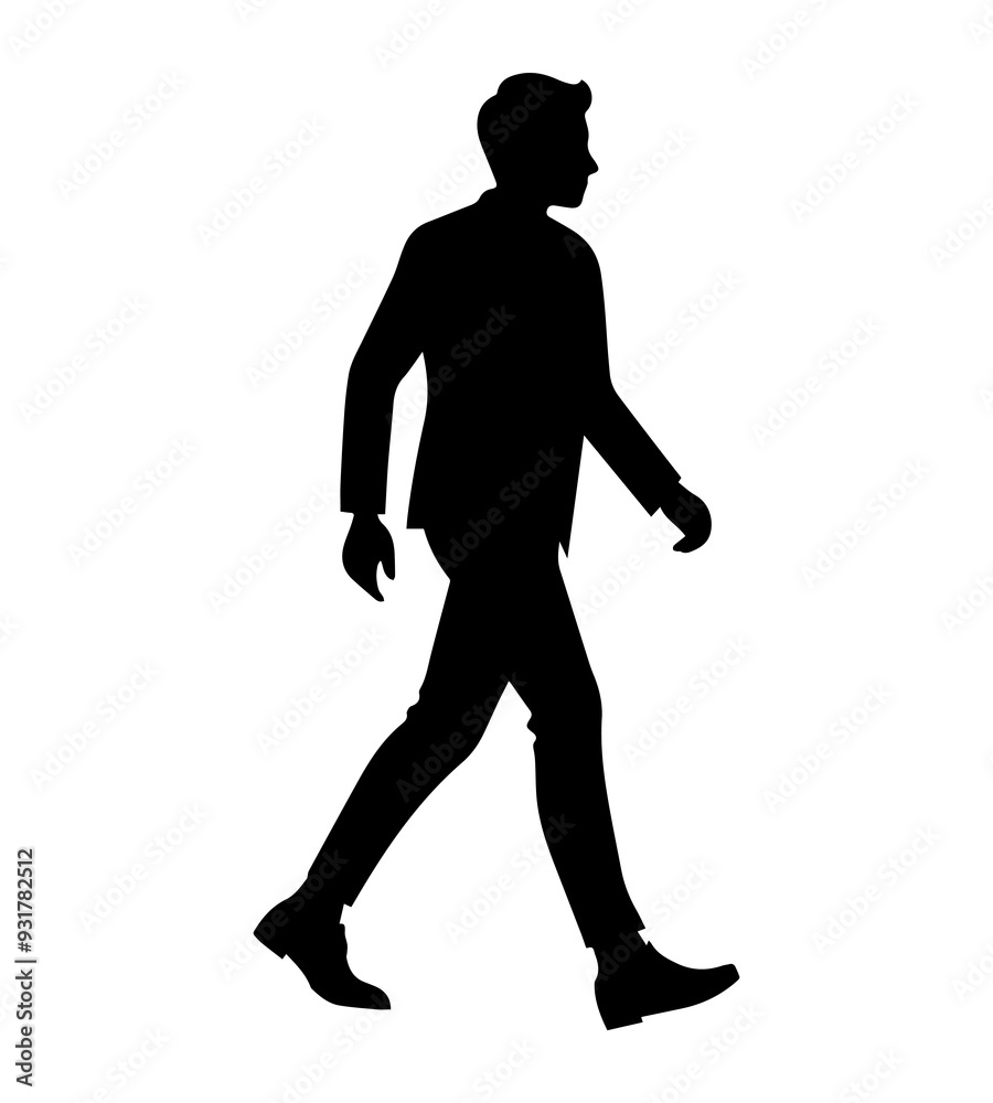 Vector silhouettes of a men walking Vector silhouettes of a men walking