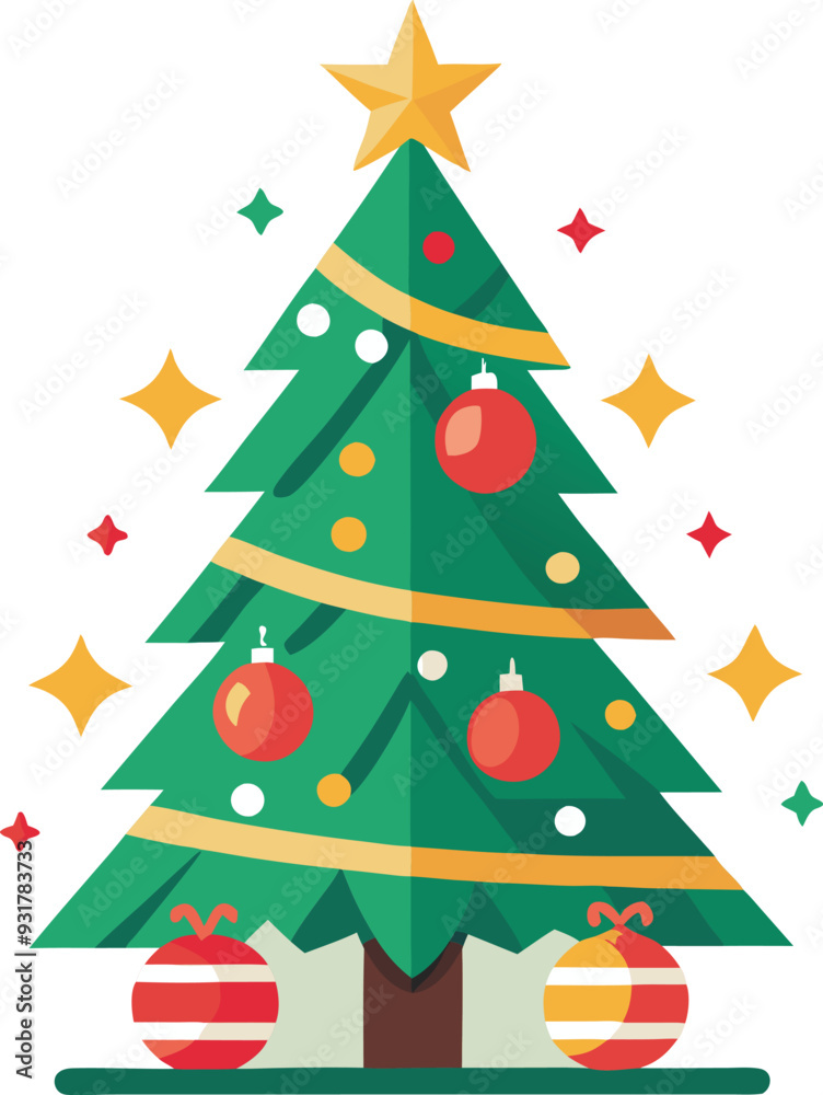 Christmas tree vector illustration design graphic Art. Christmas tree vector illustration design graphic Art.