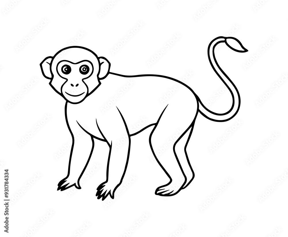 monkey line art vector illustration monkey line art vector illustration